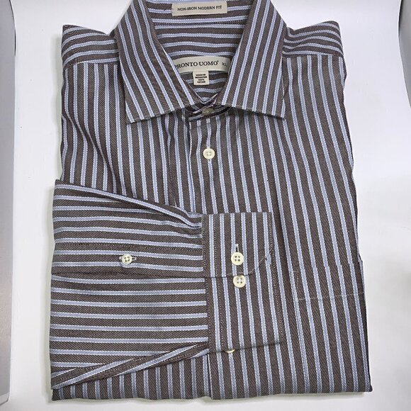 𝅺PRONTO Uomo Modern Fit 100% Cotton Shirt XL - Picture 1 of 2